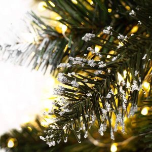 Springos Choinka na pniu 220 cm sztuczna sosna diamentowa ośnieżona UNIWERSALNY 13