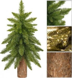 Springos Choinka na pniu 90 cm sztuczna jodła zielona UNIWERSALNY 3