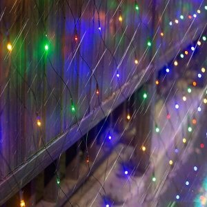 Lampki choinkowe Springos Kurtyna świetlna multikolor 144 Led lampki wewnętrzno-zewnętrzne siatka z programatorem UNIWERSALNY 5