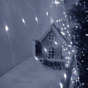 Lampki choinkowe Springos Kurtyna świetlna zimny biały 144 Led lampki wewnętrzno-zewnętrzne siatka z programatorem UNIWERSALNY 3