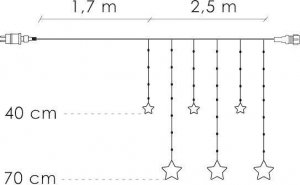 Springos Kurtyna świetlna 138 Led girlanda gwiazdki, lampki wewnętrzne sople zimny biały UNIWERSALNY 2