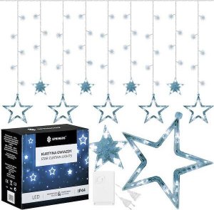 Springos Kurtyna świetlna 138 Led girlanda gwiazdki, lampki wewnętrzne sople zimny biały UNIWERSALNY 6