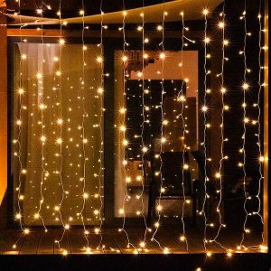 Springos Kurtyna świetlna 200 led girlanda, lampki sople biały ciepły UNIWERSALNY 3