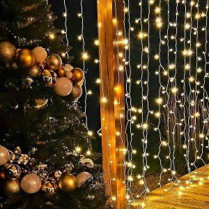 Springos Kurtyna świetlna 200 led girlanda, lampki sople biały ciepły UNIWERSALNY 5