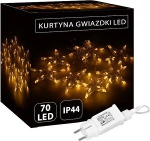 Springos Kurtyna świetlna biały ciepły 70 Led gwiazdki lampki wewnętrzno-zewnętrzne UNIWERSALNY 2