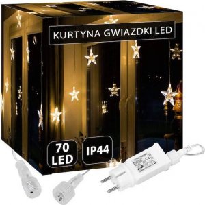 Springos Kurtyna świetlna biały ciepły 70 Led gwiazdki lampki wewnętrzno-zewnętrzne UNIWERSALNY 5