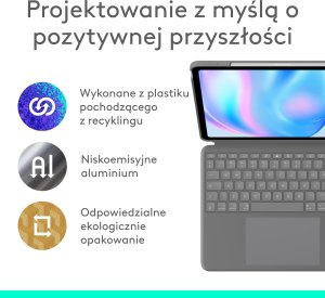 Logitech Combo Touch do iPada Air 13 cali (M2 i M3) (2024 i 2025), US INT'L - Szary (920-012618) 8