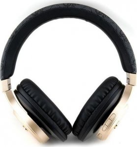 Słuchawki Guess Guess słuchawki nauszne Bluetooth GUBH604GEMK czarne 4G PU Leather With Script Metal Logo 3