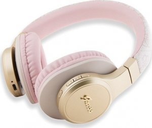 Słuchawki Guess Guess słuchawki nauszne Bluetooth GUBH604GEMP różowe 4G PU Leather With Script Metal Logo 2