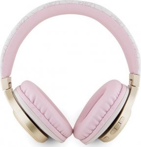 Słuchawki Guess Guess słuchawki nauszne Bluetooth GUBH604GEMP różowe 4G PU Leather With Script Metal Logo 3