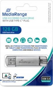 Pendrive MediaRange MediaRange MR938 pamięć USB 128 GB USB Type-A / USB Type-C 3.2 Gen 1 (3.1 Gen 1) Srebrny 2