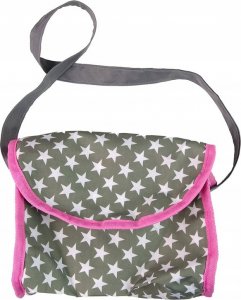 Alice Wózek Dla Lalek Spacerówka 2 w 1 Gondola Torba Różowy Gwiazdki 6