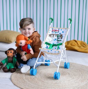 Pippi Wózek spacerowy dla Lalek  z motywem konika Pippi 3