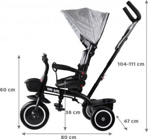 Tiny Bike Rowerek dziecięcy trójkołowy 3w1 z daszkiem (SP0650) 14