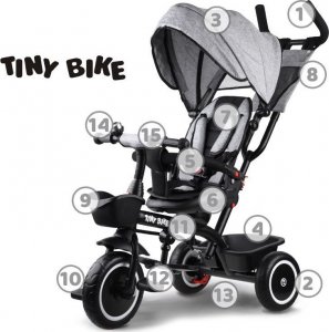 Tiny Bike Rowerek dziecięcy trójkołowy 3w1 z daszkiem (SP0650) 15