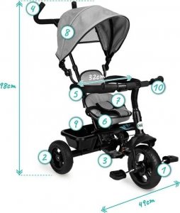 Triton Qkids Mila Rowerek Trójkolowy Grey 12+ 5