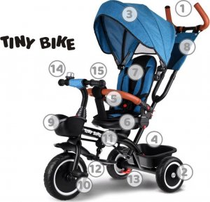 Tiny Bike Rowerek dziecięcy trójkołowy 3w1 z daszkiem SP0650 4
