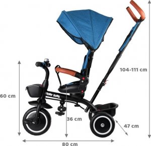 Tiny Bike Rowerek dziecięcy trójkołowy 3w1 z daszkiem SP0650 5