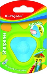 Keyroad Temperówka plastikowa KEYROAD, trójkątna, podwójna, 1szt., blister, mix kolorów 1