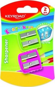 Keyroad Temperówka plastikowa KEYROAD, EASY-SHARP, podwójna, 2 szt., blister, mix kolorów 1