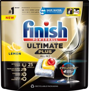 Finish Kapsułki do zmywarki Finish Ultimate Plus All-in-1 Lemon (25) 1