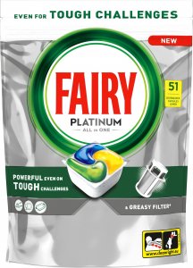 Fairy Fairy Platinum All in One Lemon – Kapsułki do zmywarki – 51 sztuk 1