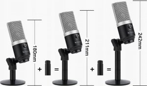 Mikrofon Fifine Komplektas: Kondensatorinis Mikrofonas FIFINE K670 Sidabrinis (Sidabro spalvos) 3