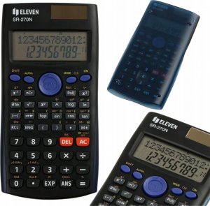 Kalkulator Eleven ELEVEN kalkulator naukowy czarny, zasilanie bateryjne i solarne SR270N 1