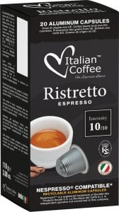 Italian Coffee Ristretto Espresso kapsułki aluminiowe do Nespresso - 20 kapsułek 1