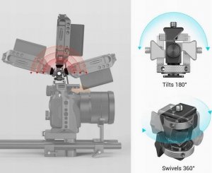 Głowica SmallRig Profesjonalna Głowica 3D na Monitor Lampę Mikrofon na Gwint 1/4'' SmallRig / 2905B 4