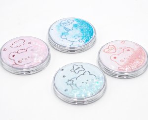 Lusterko kosmetyczne myHomelife Lusterko małe kieszonkowe z brokatem miś luck 2