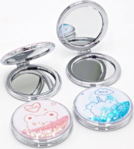 Lusterko kosmetyczne myHomelife Lusterko małe kieszonkowe z brokatem miś luck 3