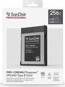 Karta SanDisk Pro Cinema VPG400 CFexpress 256 GB  (SDPCVN4-256G-GNANN) 5