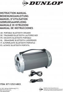 Głośnik Dunlop Dunlop - Głośnik Bluetooth przenośny 20W LED 9