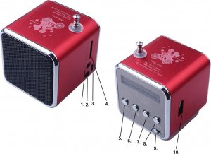 Głośnik Verk Głośnik bezprzewodowy przenośny mini radio fm led bluetooth mobilny microsd Głośnik bezprzewodowy przenośny mini radio fm led bluetooth mobilny microsd 8