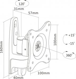InLine Uchwyt ścienny na monitor 13" - 27" (23107D) 2