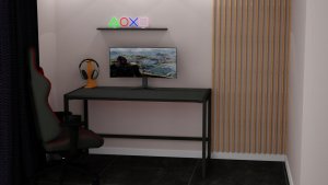 Biurko Modi Meble Biurko Gamingowe Biurko Komputerowe metalowy stelaż Szare 140x70 2