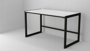 Biurko Modi Meble Biurko Gamingowe, Biurko Komputerowe LOFT, metalowy stelaż, Białe 140x70cm 6