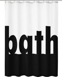 Kleine Wolke Kleine Wolke Bath Tekstylna Zasłona prysznicowa czarny/biały180x200 cm 1