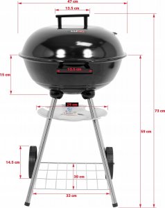 Lund Grill ogrodowy węglowy 41 cm x 41 cm 33