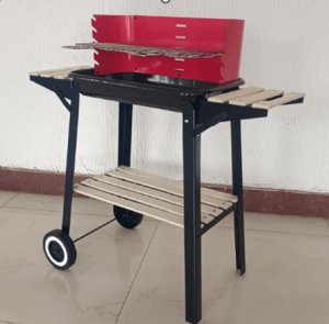 kontrast Grill węglowy z półkami na kółkach 28,5x48,5 cm BBQ 2