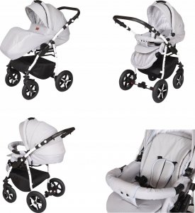 Wózek Baby Merc ZipyQ 3w1 wózek dziecięcy wielofunkcyjny szaro grafitowy 4