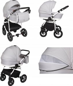 Wózek Baby Merc ZipyQ 3w1 wózek dziecięcy wielofunkcyjny szaro grafitowy 8
