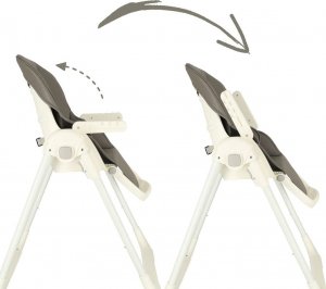 KIK Krzesełko do karmienia na kółkach z podstawką składane szare 11