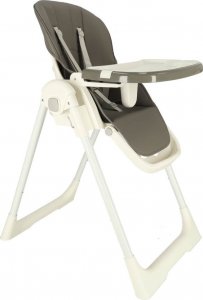 KIK Krzesełko do karmienia na kółkach z podstawką składane szare 8