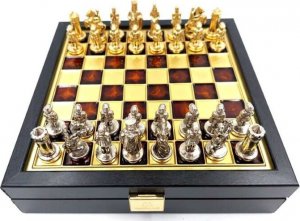 Giftdeco Ekskluzywne szachy metalowe Dynastia Macedońska - Szachownica 20x20cm - SK1 2