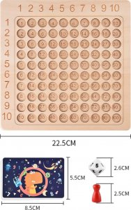 Zaxer Gra planszowa tabliczka mnożenia, nauka liczenia, drewniana 4
