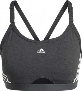 Adidas Stanik damski adidas Aeroreact Training Light-Support 3-Stripes Bra ciemnoszary HC7870 L 1