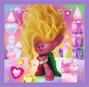 Trefl Puzzle 3w1 Poznaj wesołe Trolle Trolls 3 34870 3