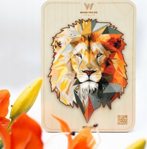 WOOD YOU DO Puzzle drewniane Silny Lew | Strong Lion | 100 elementów | M 1